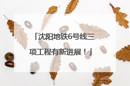 沈阳地铁6号线三项工程有新进展！