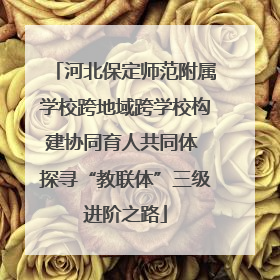 河北保定师范附属学校跨地域跨学校构建协同育人共同体 探寻“教联体”三级进阶之路
