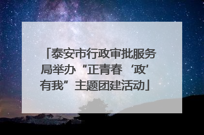 泰安市行政审批服务局举办“正青春‘政’有我”主题团建活动