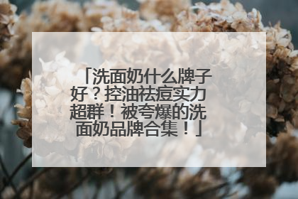 洗面奶什么牌子好？控油祛痘实力超群！被夸爆的洗面奶品牌合集！