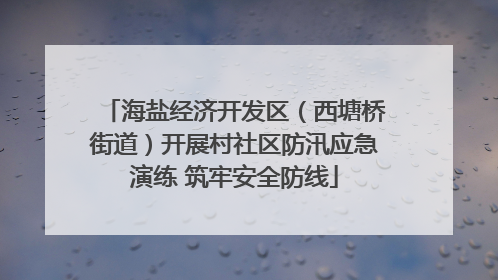 海盐经济开发区（西塘桥街道）开展村社区防汛应急演练 筑牢安全防线