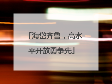 海岱齐鲁，高水平开放勇争先