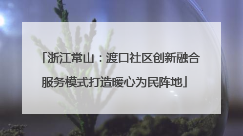 浙江常山：渡口社区创新融合服务模式打造暖心为民阵地