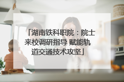 湖南铁科职院：院士来校调研指导 赋能轨道交通技术攻坚