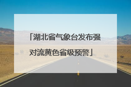 湖北省气象台发布强对流黄色省级预警