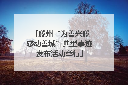 滕州“为善兴滕 感动善城”典型事迹发布活动举行