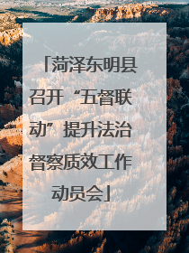 菏泽东明县召开“五督联动”提升法治督察质效工作动员会