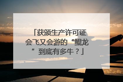 获颁生产许可证 会飞又会游的“鲲龙”到底有多牛？