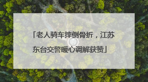 老人骑车摔倒骨折，江苏东台交警暖心调解获赞