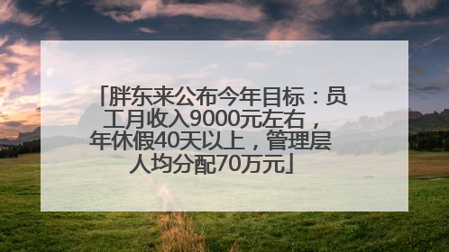 胖东来公布今年目标：员工月收入9000元左右，年休假40天以上，管理层人均分配70万元