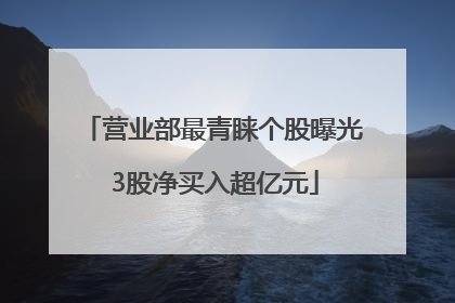 营业部最青睐个股曝光 3股净买入超亿元