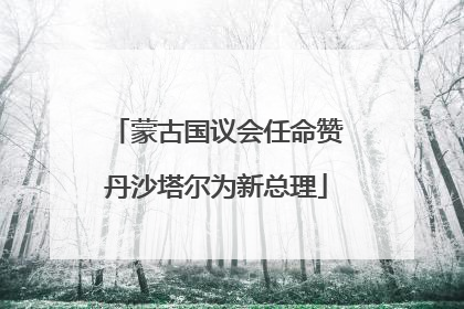 蒙古国议会任命赞丹沙塔尔为新总理