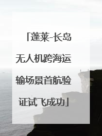 蓬莱-长岛无人机跨海运输场景首航验证试飞成功