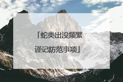 蛇类出没频繁 谨记防范事项