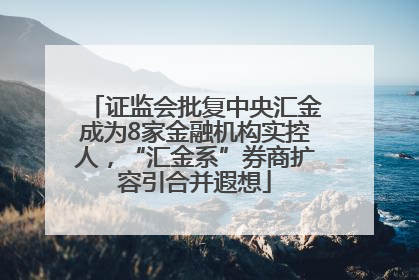 证监会批复中央汇金成为8家金融机构实控人，“汇金系”券商扩容引合并遐想