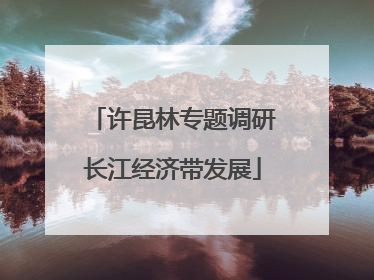 许昆林专题调研长江经济带发展