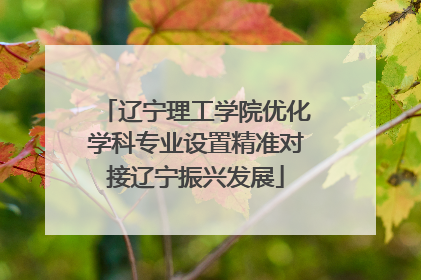 辽宁理工学院优化学科专业设置精准对接辽宁振兴发展