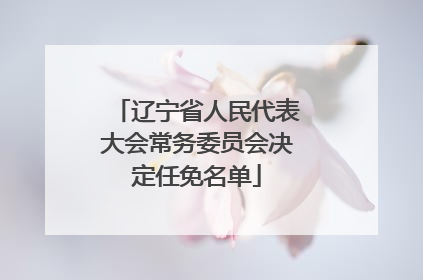辽宁省人民代表大会常务委员会决定任免名单