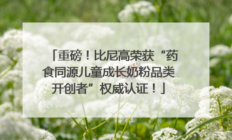 重磅！比尼高荣获“药食同源儿童成长奶粉品类开创者”权威认证！