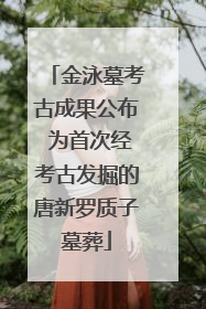 金泳墓考古成果公布 为首次经考古发掘的唐新罗质子墓葬
