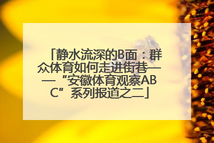 静水流深的B面：群众体育如何走进街巷——“安徽体育观察ABC”系列报道之二