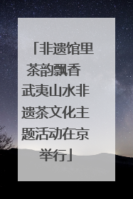 非遗馆里茶韵飘香 武夷山水非遗茶文化主题活动在京举行