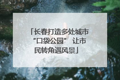 长春打造多处城市“口袋公园” 让市民转角遇风景