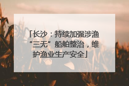 长沙：持续加强涉渔“三无”船舶整治，维护渔业生产安全