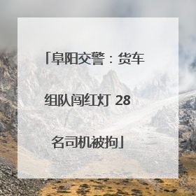 阜阳交警：货车组队闯红灯 28名司机被拘