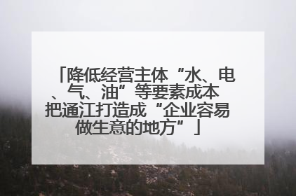 降低经营主体“水、电、气、油”等要素成本 把通江打造成“企业容易做生意的地方”