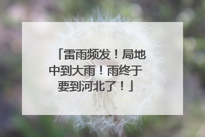 雷雨频发！局地中到大雨！雨终于要到河北了！