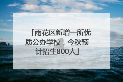 雨花区新增一所优质公办学校，今秋预计招生800人