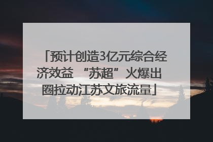 预计创造3亿元综合经济效益 “苏超”火爆出圈拉动江苏文旅流量