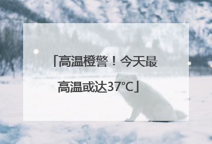 高温橙警！今天最高温或达37℃