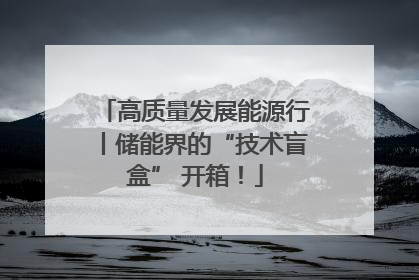 高质量发展能源行丨储能界的“技术盲盒” 开箱！