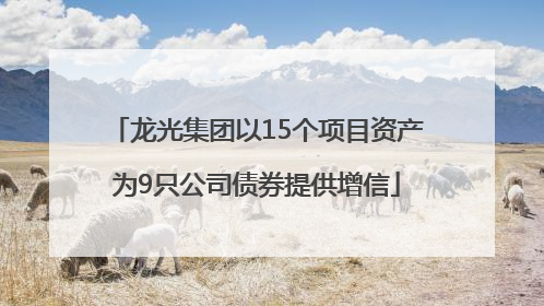 龙光集团以15个项目资产为9只公司债券提供增信