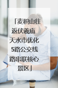 麦积山往返伏羲庙 天水市优化5路公交线路串联核心景区