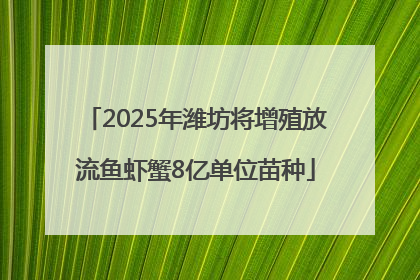 2025年潍坊将增殖放流鱼虾蟹8亿单位苗种