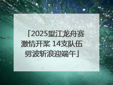 2025望江龙舟赛激情开桨 14支队伍劈波斩浪迎端午