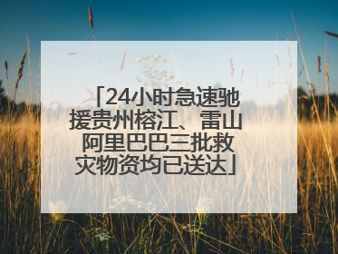 24小时急速驰援贵州榕江、雷山 阿里巴巴三批救灾物资均已送达