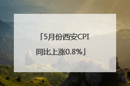 5月份西安CPI同比上涨0.8%