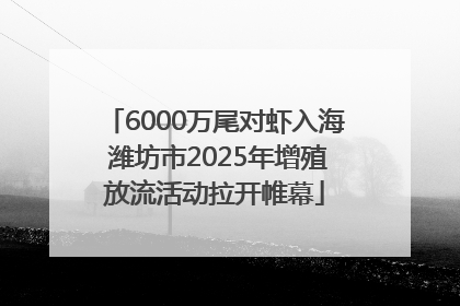 6000万尾对虾入海 潍坊市2025年增殖放流活动拉开帷幕